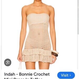 Indah Strapless Crochet Mini Dress